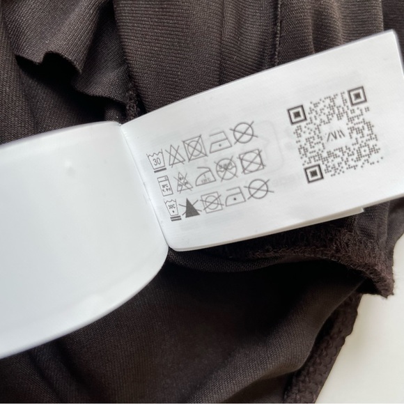 New Zara Ruched Polymide Bodysuit Brown Balletcore Sexy Layer Small Basics Top - Picture 10 of 13